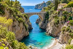 AI illustration inspired by Fiordo di Furore, Amalfi Coast