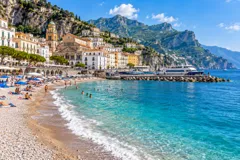 AI illustration inspired by Marina Grande (Amalfi), Amalfi Coast