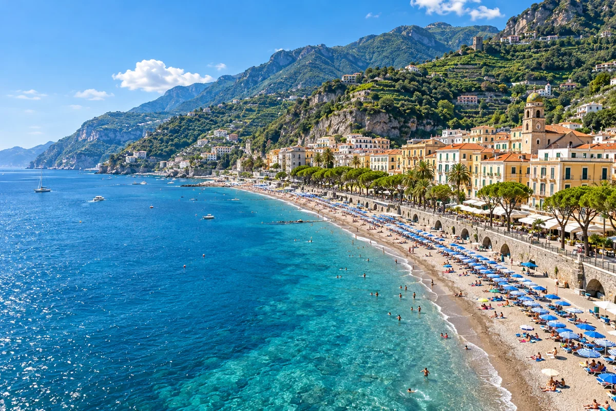 AI illustration inspired by Maiori Beach, Amalfi Coast