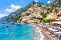 AI illustration inspired by Spiaggia Grande, Amalfi Coast