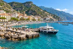 AI illustration inspired by Maiori port, Amalfi Coast