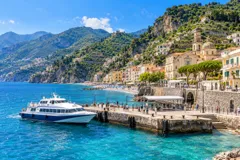AI illustration inspired by Minori port, Amalfi Coast
