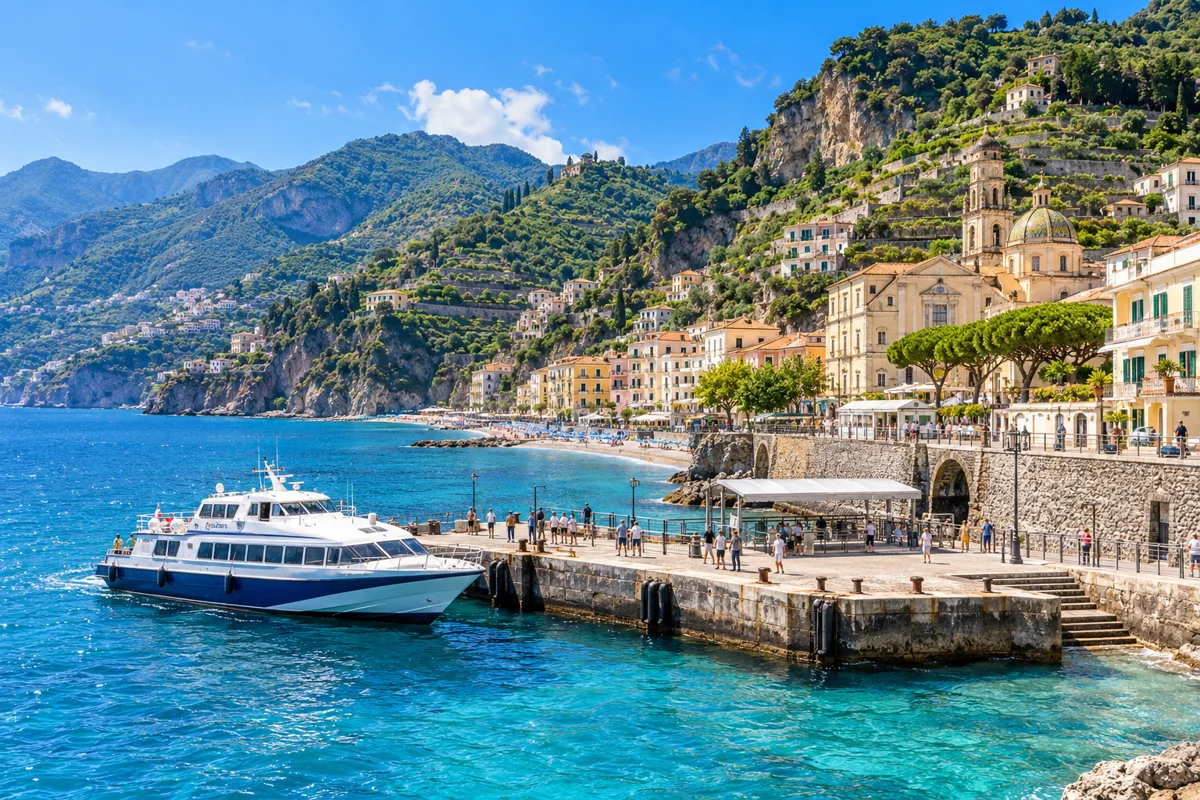 AI illustration inspired by Minori port, Amalfi Coast