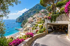 AI illustration inspired by Parcheggio Mandara, Amalfi Coast