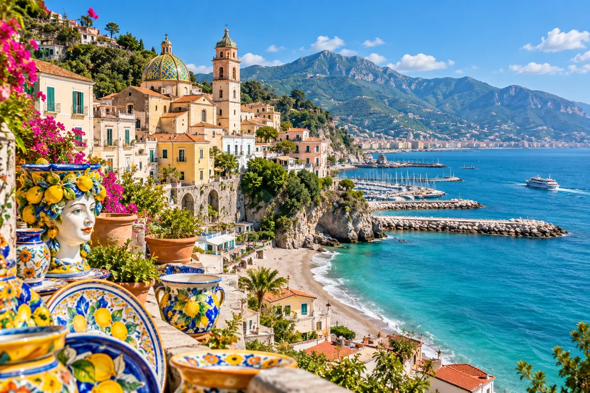 AI illustration inspired by Vietri sul Mare, Amalfi Coast