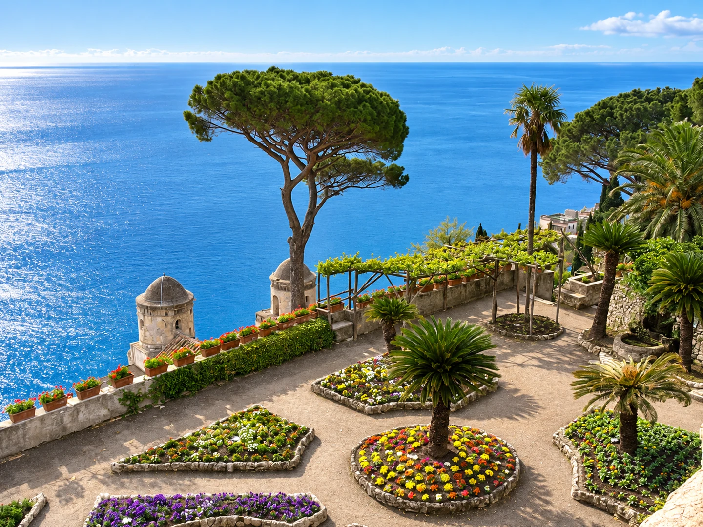 Villa Rufolo — AI-enhanced photograph